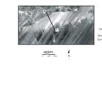 Fig. 11, Cross-section (A-A') of an inner shelf crescentic dune, with accompanying sidescan sonar imagery and interpretation of cores penetrating the inner shelf dune above 