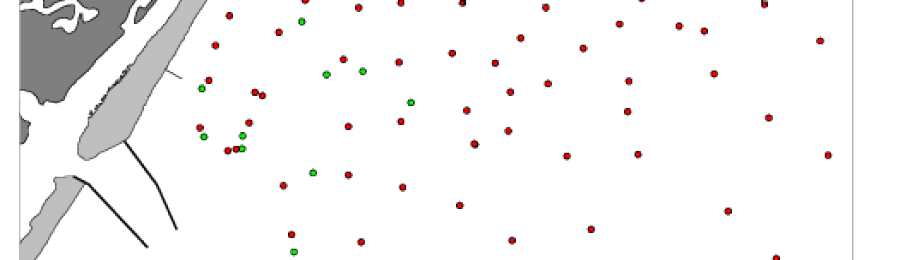 Figure 3. Map showing the locations of vibracores and surface grab samples obtained on the shoreface and inner shelf of Wrightsville Beach.