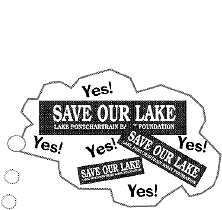 illustration of a thought bubble: Yes! Save our Lake.