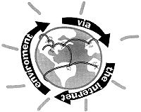 illustration of the internet relative to the earth