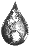 illustration of the earth as a drop of water