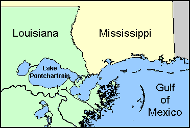 Lake Pontchartrain locus map