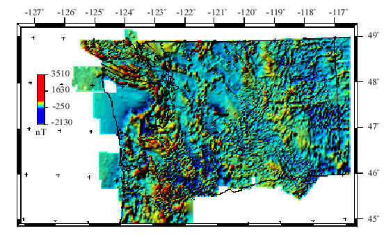 Washington aeromagnetic anomaly map