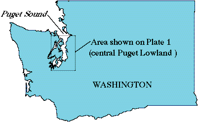 Map showing the location of Puget Sound, WA