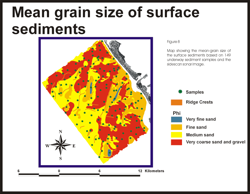1. The study location and 2 km resolution mean grain size map in
