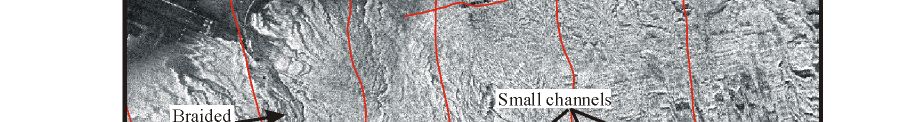 Figure 10.  Sidescan sonar image showing part of a submerged alluvial fan