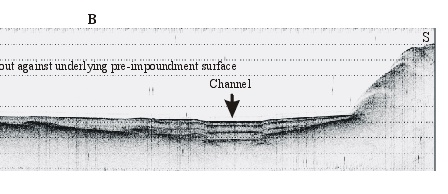Figure 13.Four seismic profiles showing the acoustic stratigraphy of the sediments filling the lake.