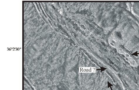 Figure 14. Sidescan sonar image of part of an alluvial fan surface in the western part of Boulder Basin