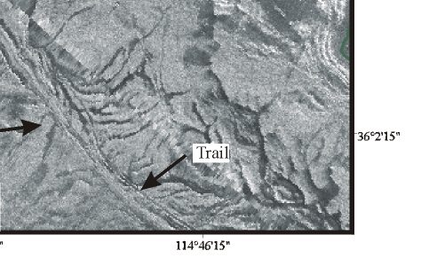 Figure 14. Sidescan sonar image of part of an alluvial fan surface in the western part of Boulder Basin