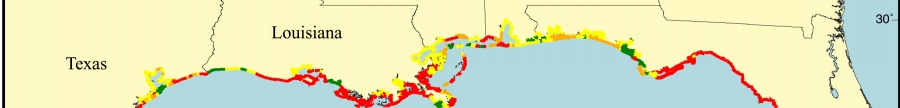 Figure 9.Map of the erosion rate variable for the U.S. Gulf of Mexico coast.