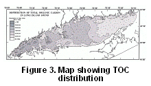 Figure 3 - Map showing TOC distribution