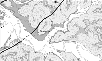 Portion of the Irvine 30 x 60 minute quadrangle map