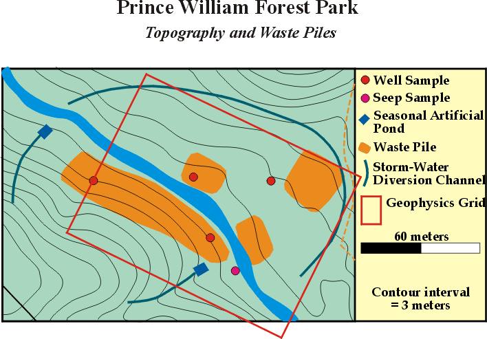  Geology and topography, Prince William Forest site. 