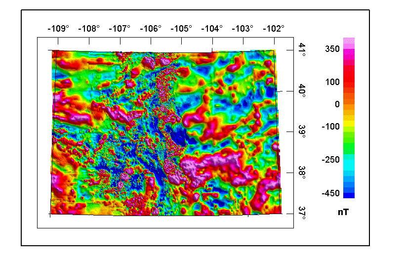 Colorado merged aeromagnetic anomaly map