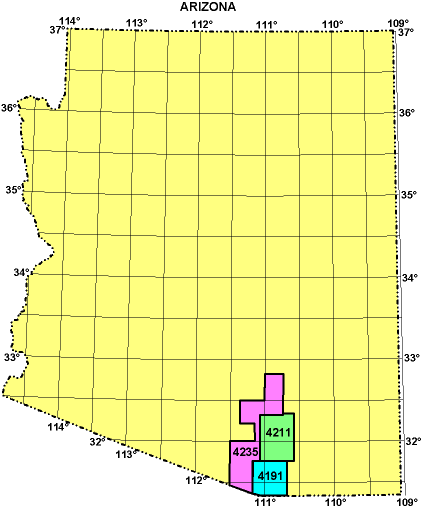 Geographic distribution of surveys showing state boundary and a geographic grid.