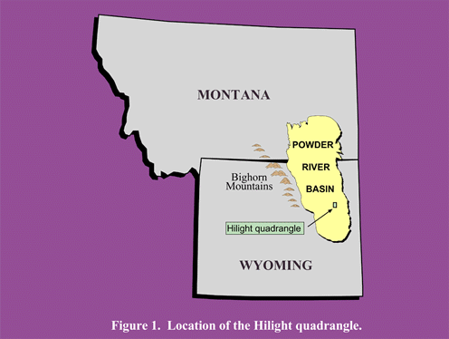 Figure 1. Location of the Hilight quadrangle