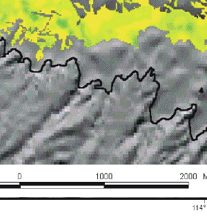 Figure 6.  Thickness of sediment that has accumulated in Las Vegas Bay since impoundment of Lake Mead. Sediment thicknesses are in meters.