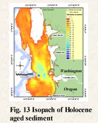FIGURE 13, isopach map of Holocene aged sediment