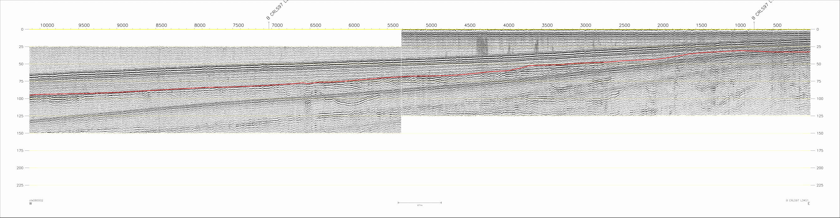 Seismic Reflection Profile,  Year and Line No.: 97L34s1 (384802 bytes)