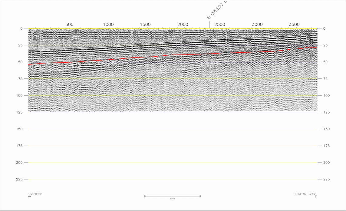 Seismic Reflection Profile,  Year and Line No.: 97L36s2 (155119 bytes)