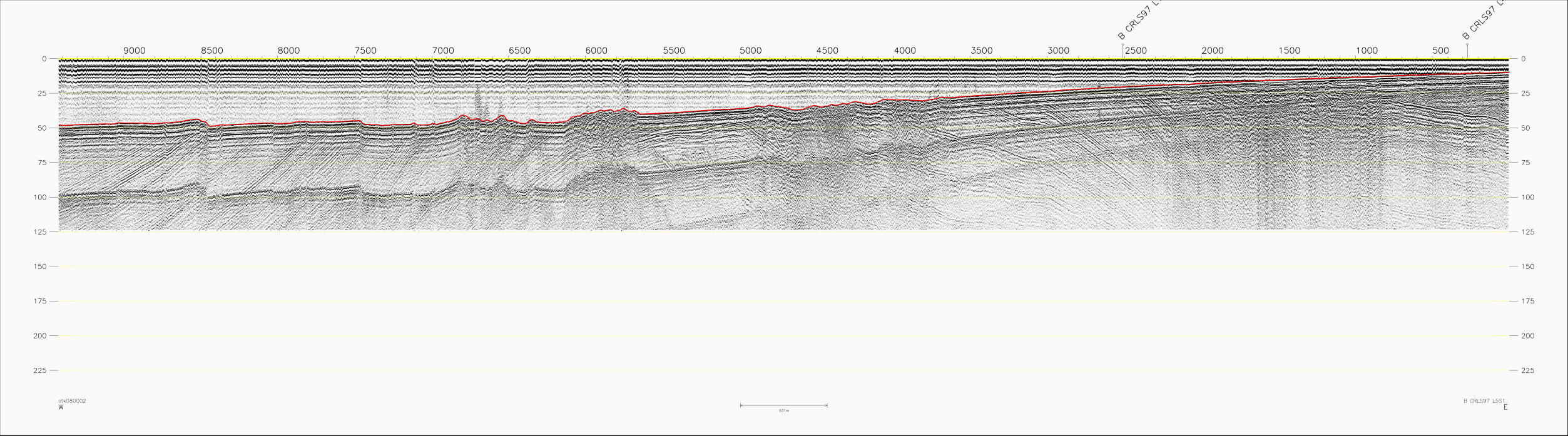 Seismic Reflection Profile,  Year and Line No.: 97L5s1 (350005 bytes)