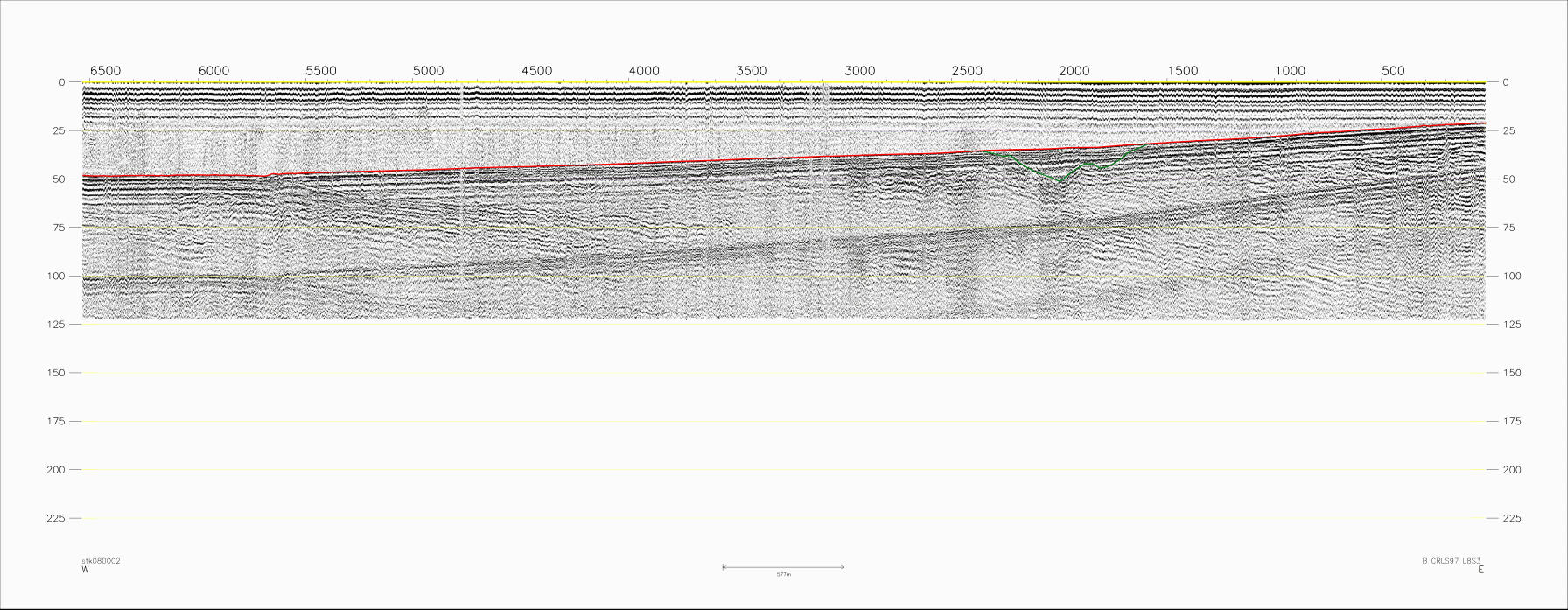 Seismic Reflection Profile,  Year and Line No.: 97L8s3 (241943 bytes)