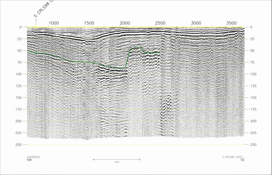 Seismic Reflection Profile, Year and Line No.: 98l24s1  (147054 bytes)