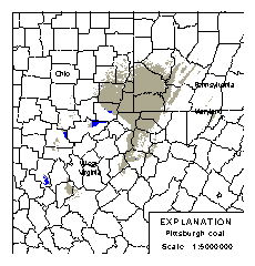 Location of known resource areas for assessed coal beds or coal zones (Northern and Central Appalachian Basin Coal Regions Assessment Team, in press) and specific areas with Federal land surface ownership