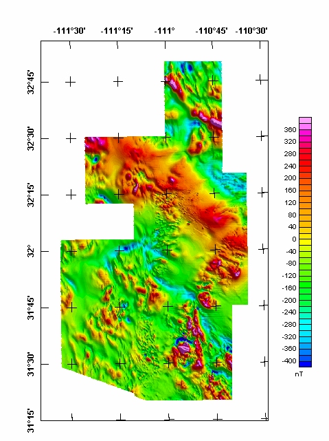 Arivaca-Tucson-Patagonia Aeromagnetic Map
750 Ft. Above Ground