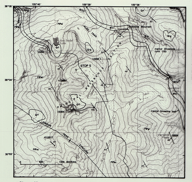 [Geologic map of Groundhog Basin area, stop 5]