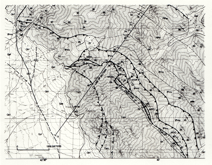 [Geologic map of North Crestone Creek area, stop 6]