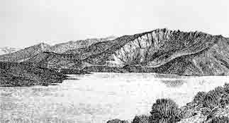 Figure 25. Sketch of Lake Cari Lauquen on the Río Barrancas, Argentina