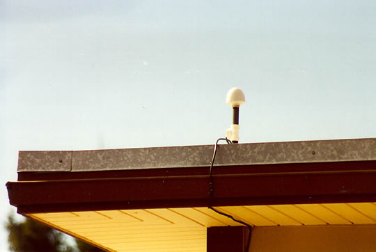 GPS antennas mounted on the 
roof near the instrument