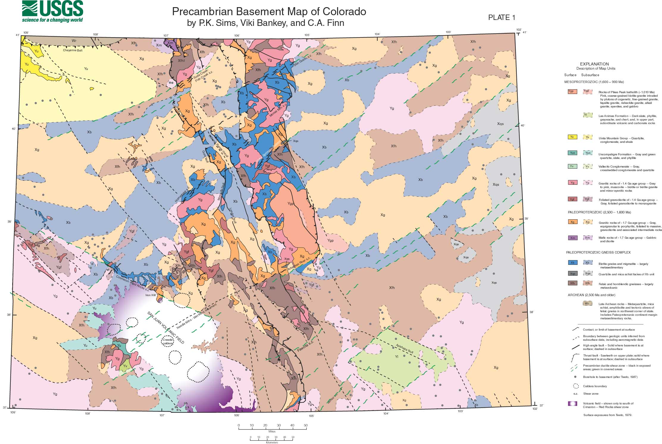 PrecambrianBasement Map of Colorado