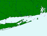 Location of MMS 88 cores collected during cruise R/V ATLANTIC TWIN 88-1 (AT88-1) shown in relationship to Long Island Sound area