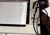 Seismic record being used to verify a target during coring cruise AT-88-1.