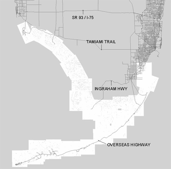 Map with area representing spatial extent of mosaics.
