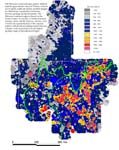 map, elemental concentration of barium, analyzed via ICP-40