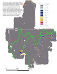 map, elemental concentration of cadmium, analyzed via ICP-Partial