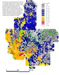 map, elemental concentration of strontium, analyzed via ICP-40