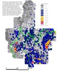 map, elemental concentration of thorium, analyzed via ICP-40