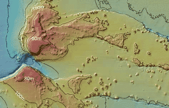 West Bright shaded relief 
bathymetry