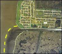 Aerial photographs showing typical outfall plume behavior.