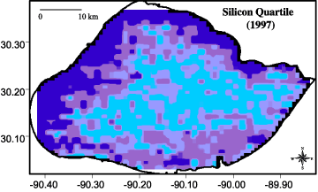 Quartile concentration contour maps of Silicon.