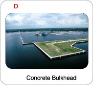 Picture of a concrete bulkhead on the southeast shore of Lake Pontchartrain.