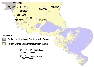Map showing well sites.