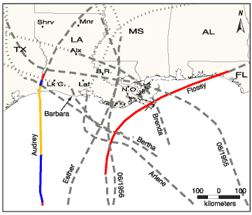 Tropical Cyclones 1950 - 1959