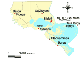 Map showing the location of Slidell.