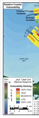 Figure 11. Shows relative vulnerability for Cape Cod National Seashore.