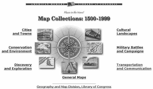 Map Collections Web page
